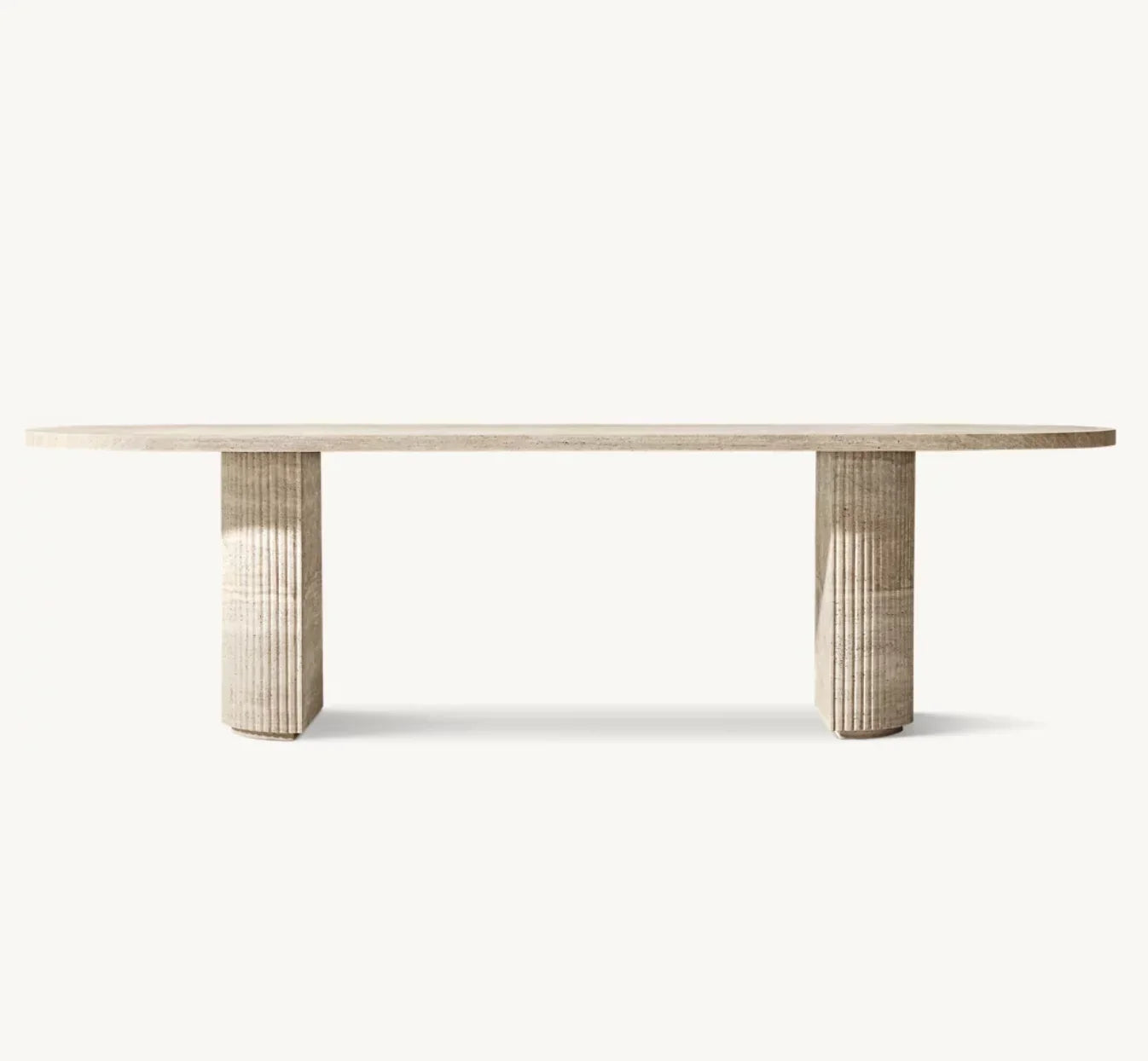 Byron Rectangular Dining Table – Italian Classico Travertine Art Deco Statement Piece