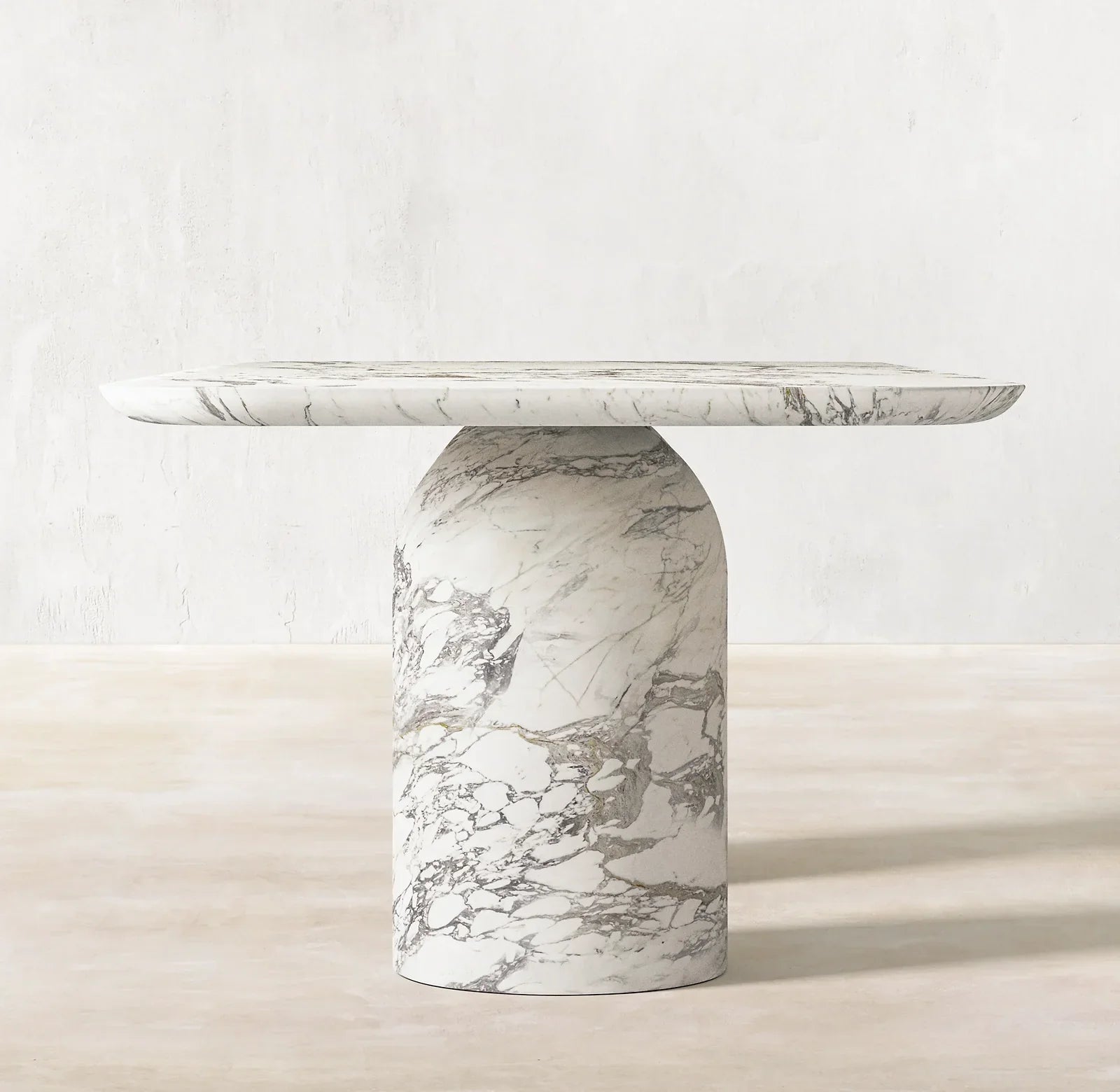 Rectangular Luxury Dining Table in Arabescato Marble – Sculptural Statement Piece