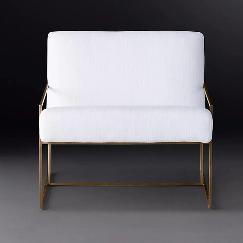 Modern Geometric Lounge Chair – Linen Upholstery Re Home Statement Piece