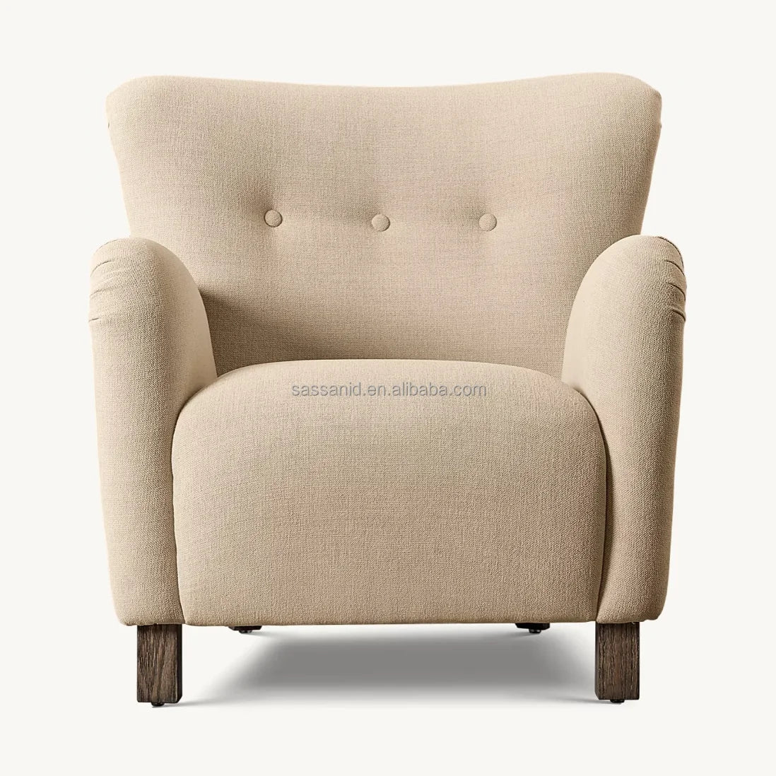 Danish Modern Wing Chair – Brown Oak Midcentury Design Statement Piece