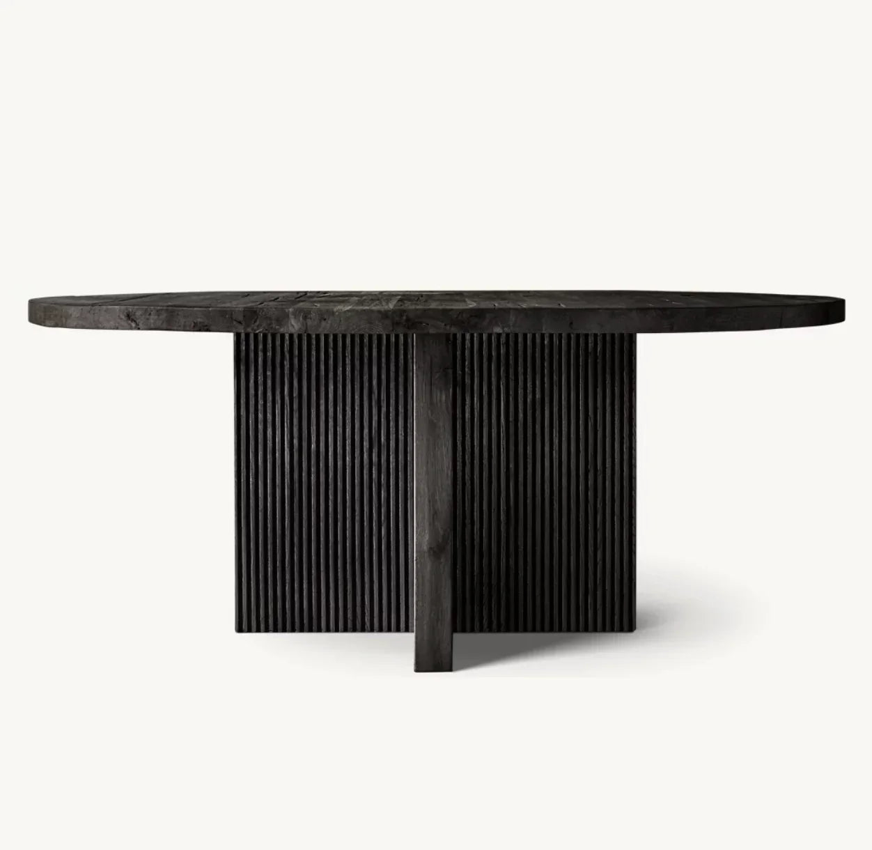 Reeded Round Dining Table – Reclaimed Oak Statement Piece | 1601237700164