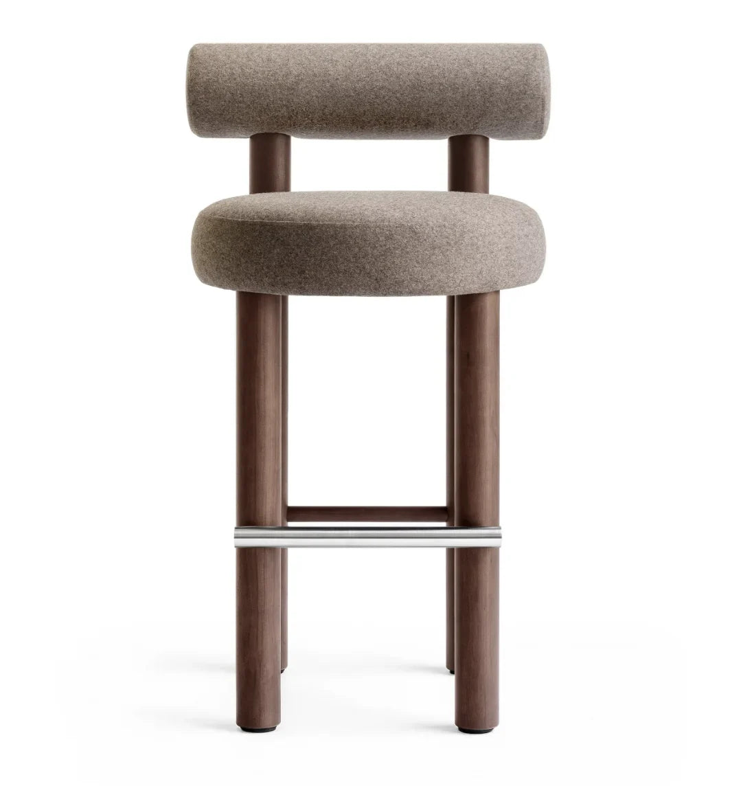 Bauhaus Bar Stool – Oak and Performance Fabric Modern Design Piece