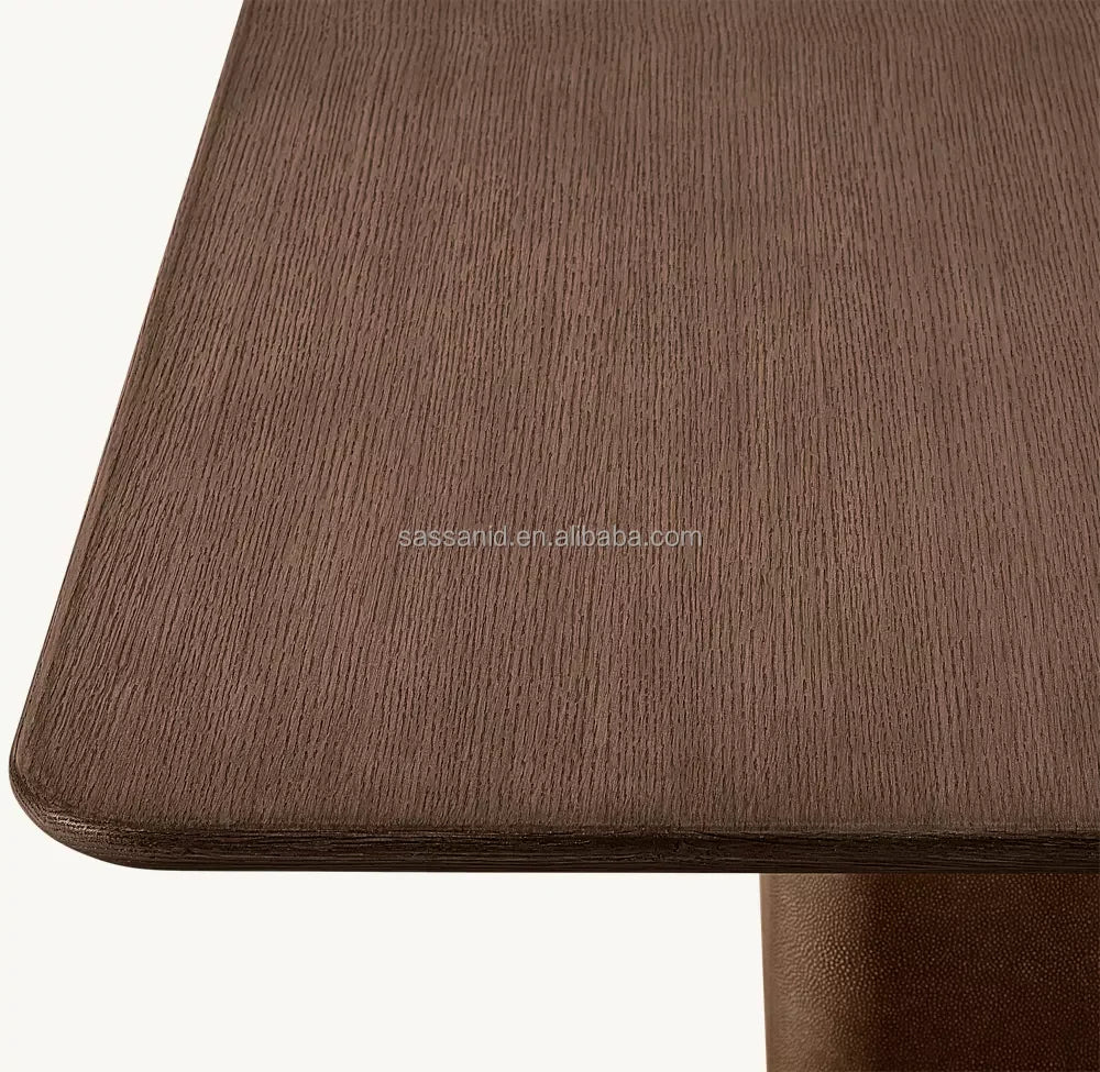 Shagreen Rectangular Pedestal Dining Table – European Artisan Statement Piece