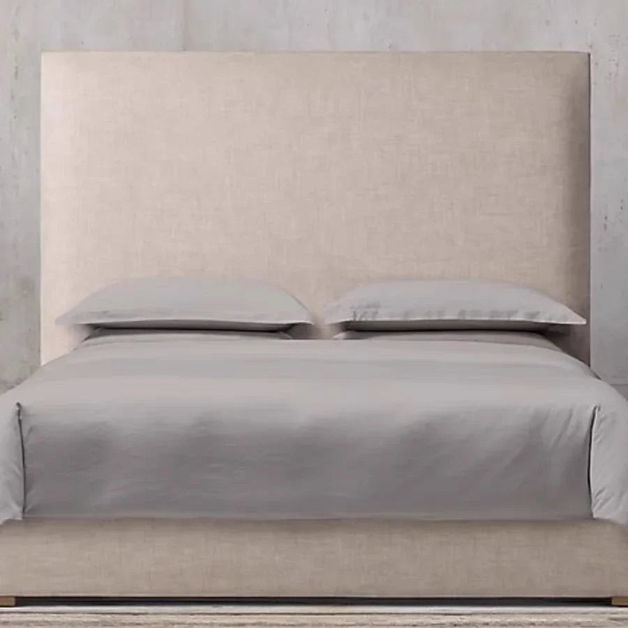 Fabric Bed with High Backrest – Cotton and Hemp Modern | B-01