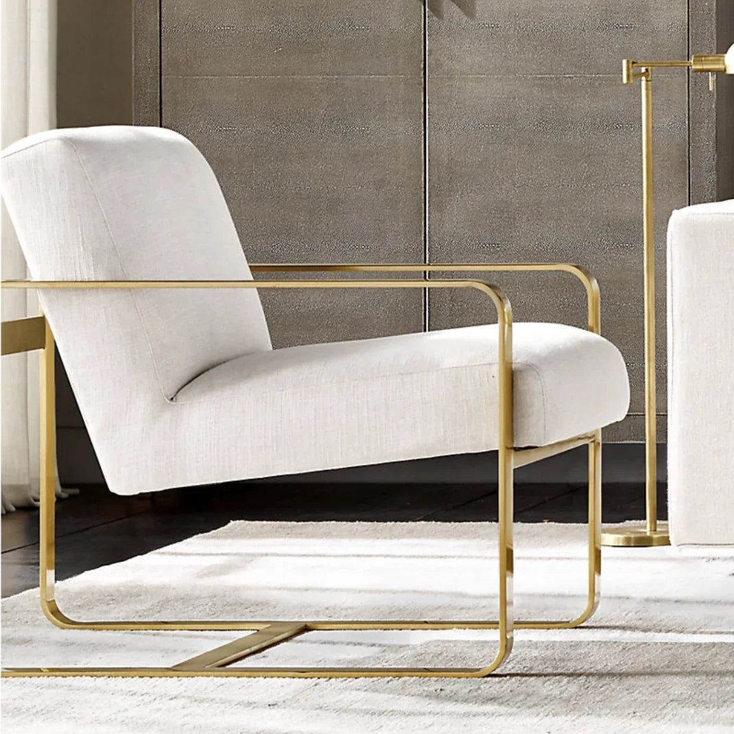 Midcentury Accent Chair – Floating Raked Seat Ribbon Frame | 1600356544339