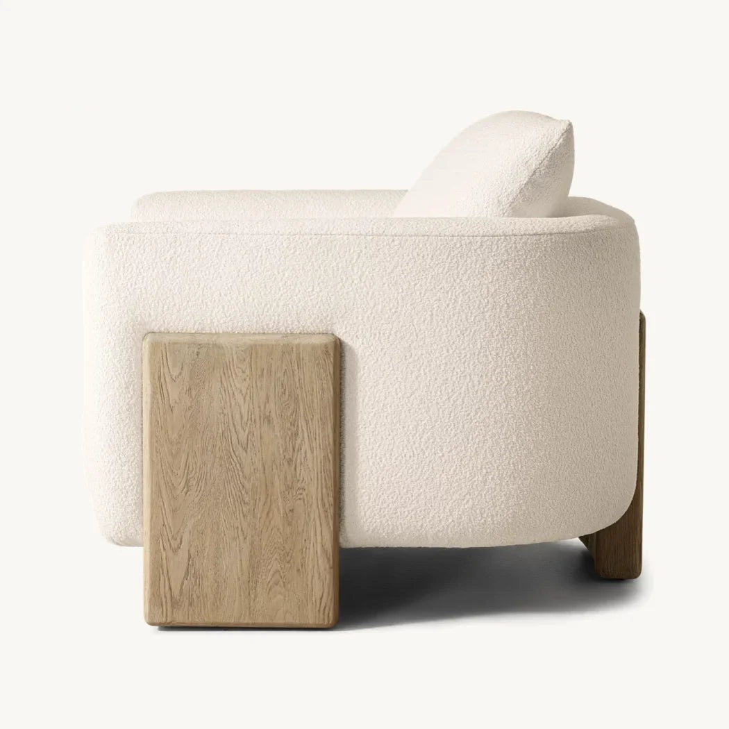 Owen Lounge Chair – Geometric Solid Oak and Leather Statement Piece
