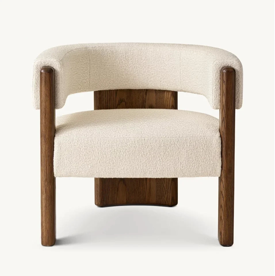 Danish Modern Accent Chair – Solid Oak and Lido Fabric | 1600965436612