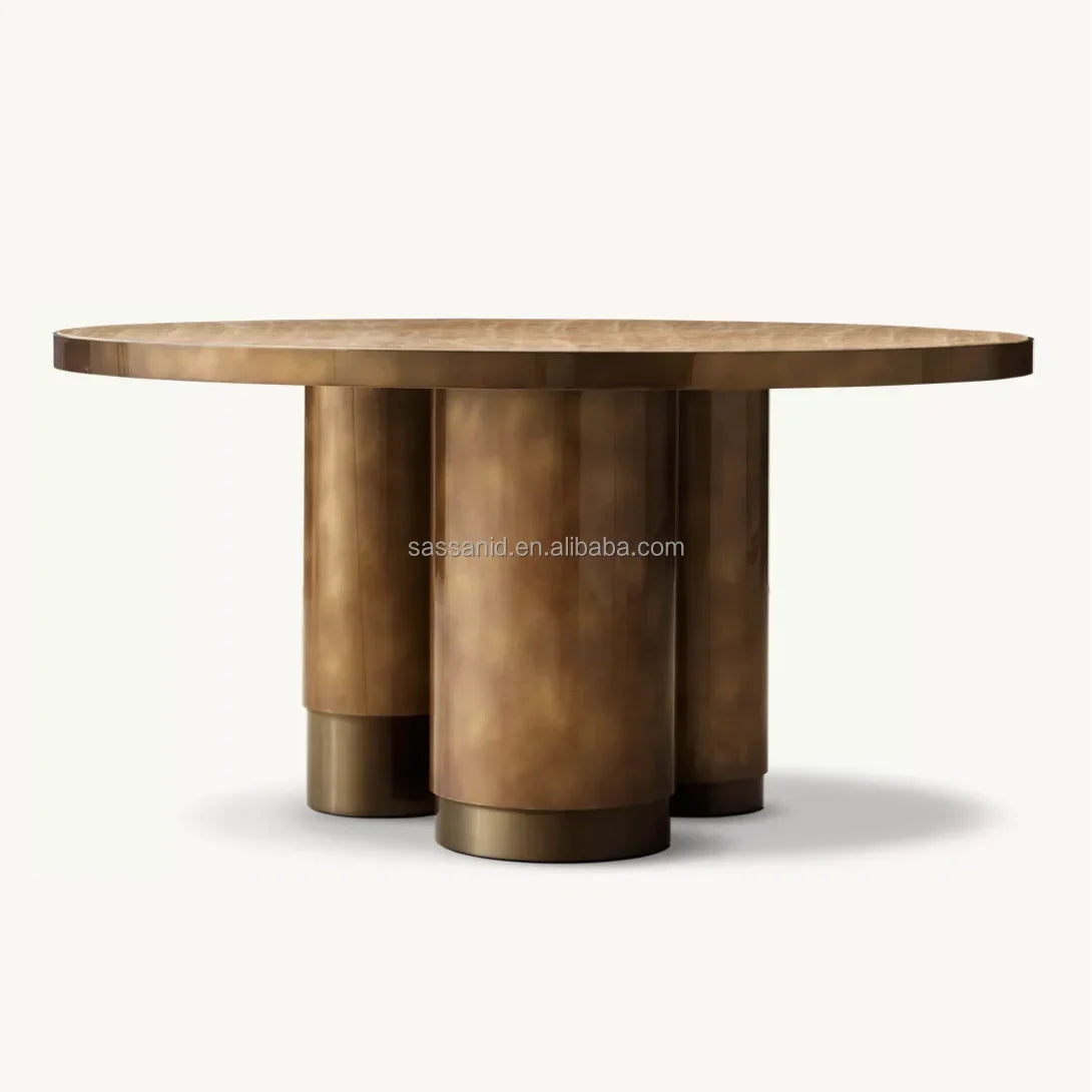 Round Onyx Dining Table – Vintage Patterned Statement Piece