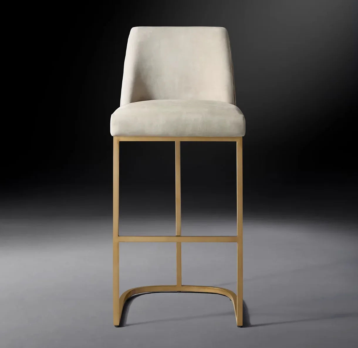 Emery Curved-Back Bar Stool – Midcentury Leather & Solid Oak Designer Furniture