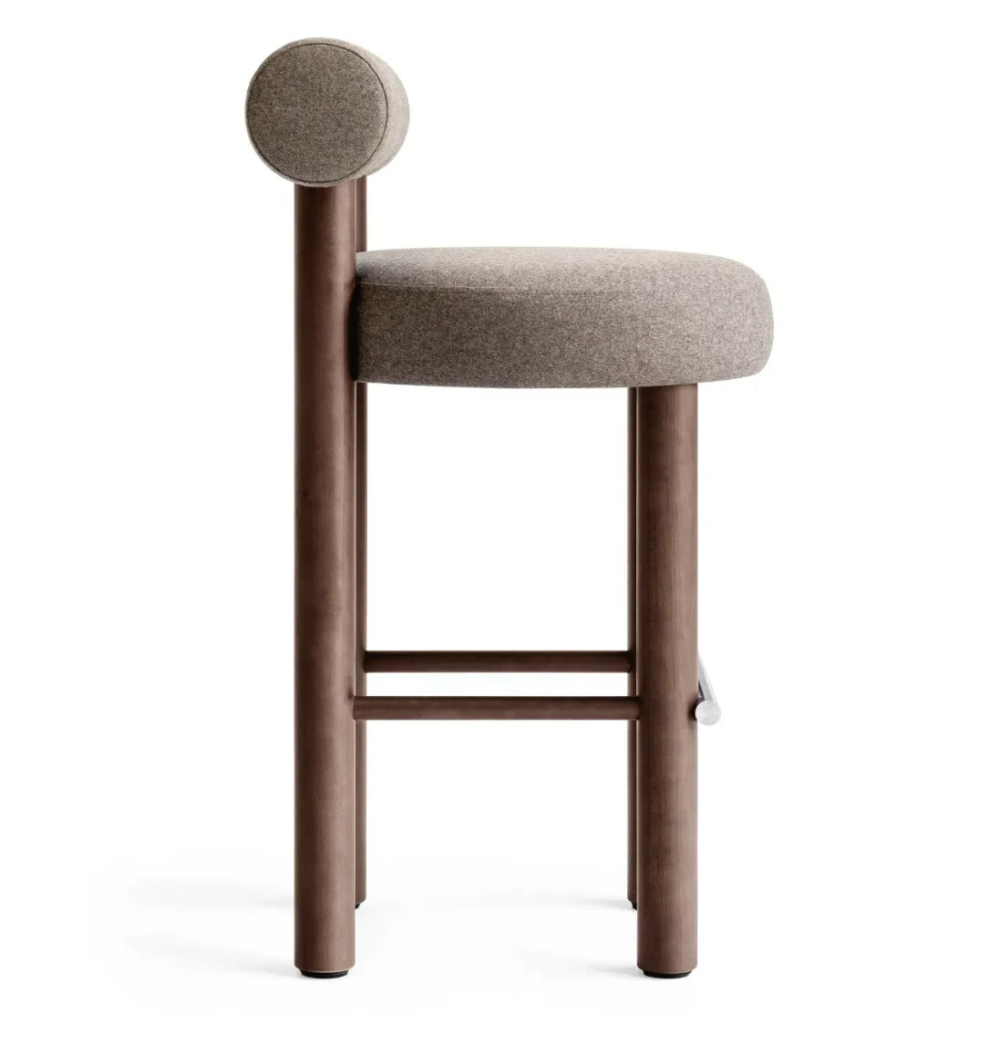 Bauhaus Bar Stool – Oak and Performance Fabric Modern Design Piece