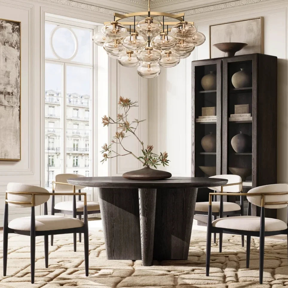 Dalia Round Dining Table – Mid-century American White Oak Statement Piece