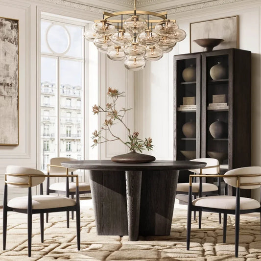 Dalia Round Dining Table – Mid-century American White Oak Statement Piece