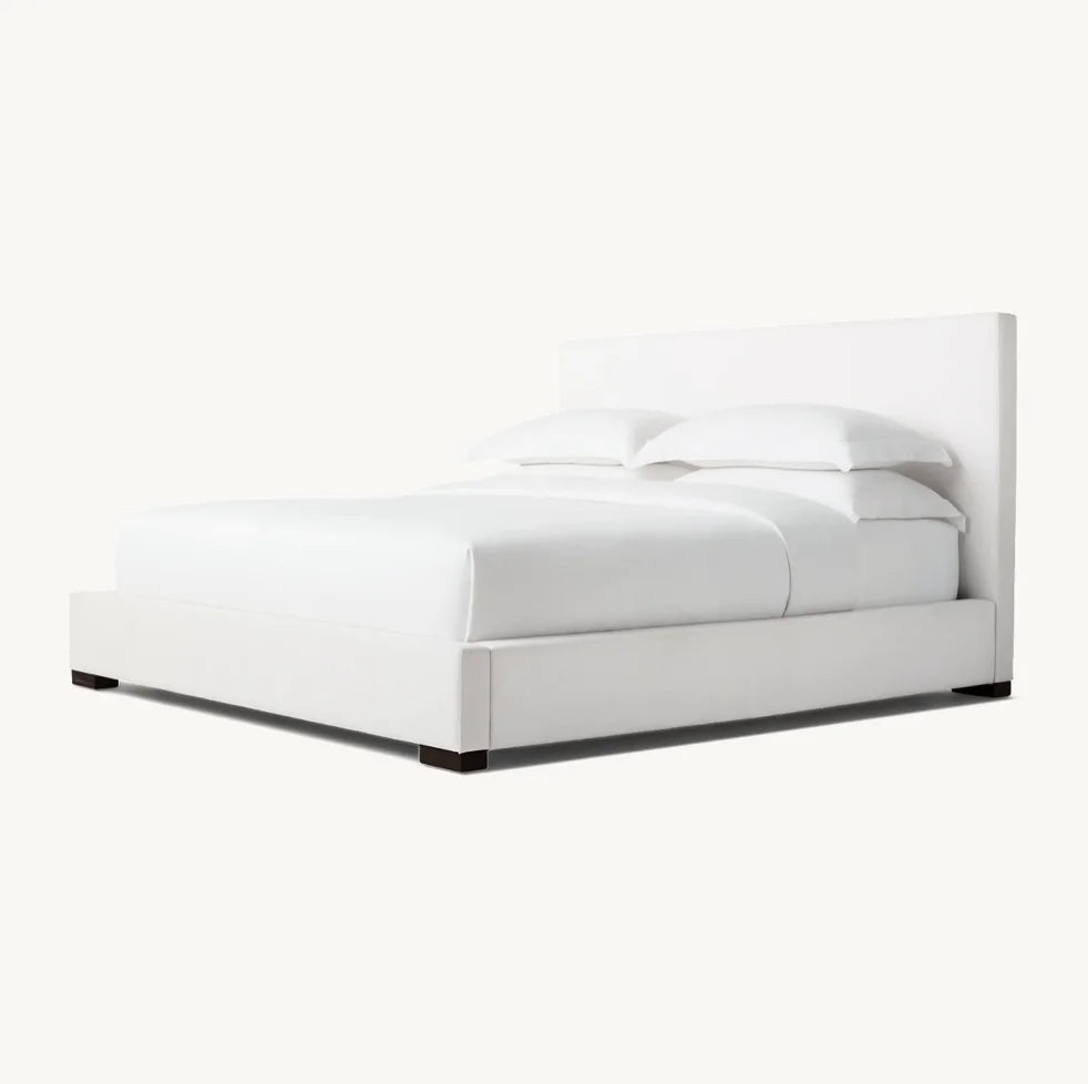 Modena Platform Bed – Customizable Fabric Panel Bed in Berkshire Leather