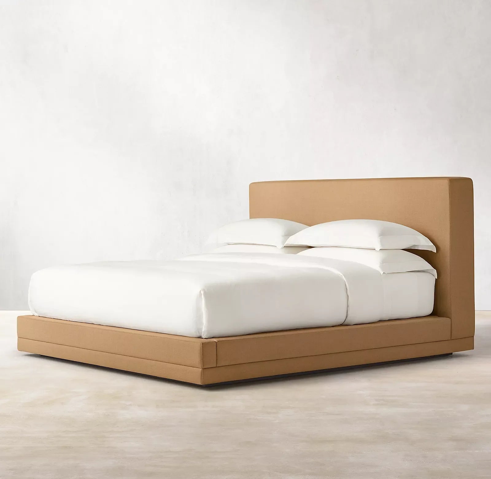 Cloud Platform Bed – Contemporary Slipcovered Performance Linen – Luxury Bedroom Furniture