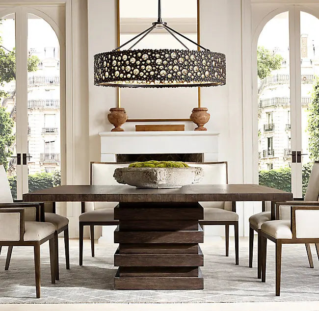 Contemporary Oak Dining Table – Minimalist Rectangular Design for Luxury Interiors