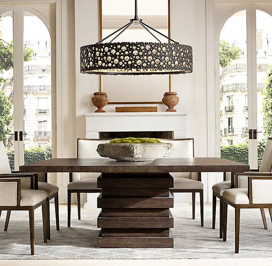 Contemporary Oak Dining Table – Minimalist Rectangular Design for Luxury Interiors