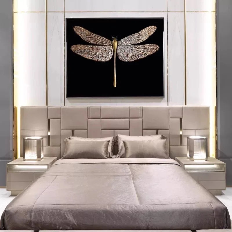 Modern European King Bed – Wide Headboard Pine Frame Statement Piece