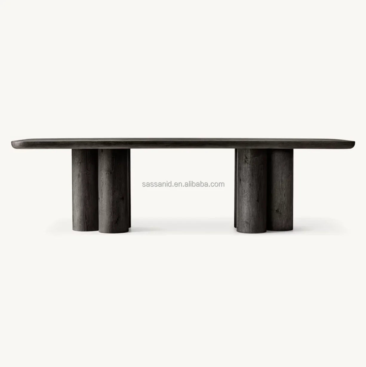 Oslo Rectangular Dining Table – Solid Oak Cylinder Base – Contemporary Designer