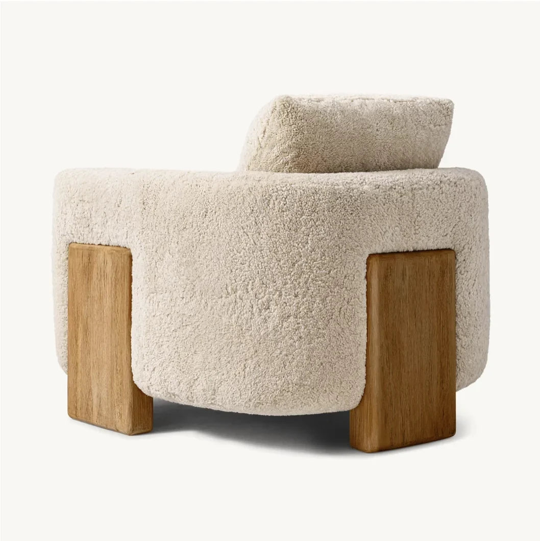 Midcentury Lounge Chair – Solid Oak & Italian Leather by Re Home