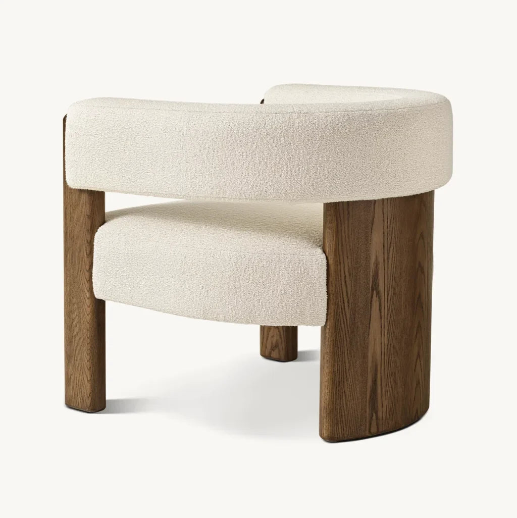 Lido Midcentury Accent Chair – Solid Oak Minimalist Statement Piece