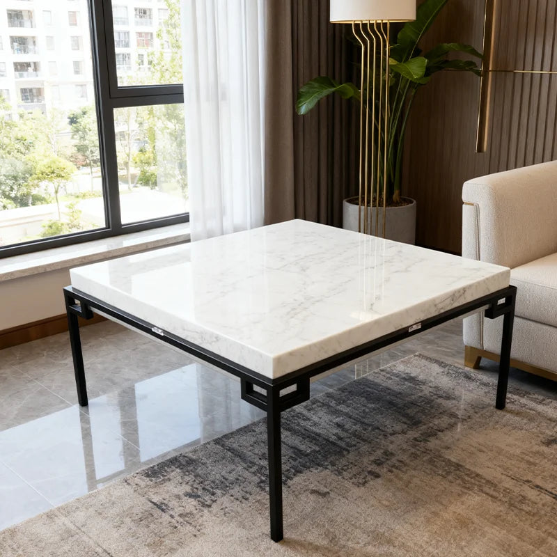 Luxury Square Marble Coffee Table Modern Italian Style for Villa