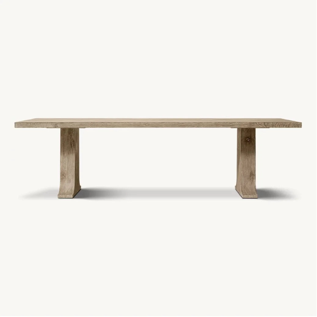 Trestle Dining Table 72-120 Inch – Extendable Cerused Oak Statement | 1601255026911