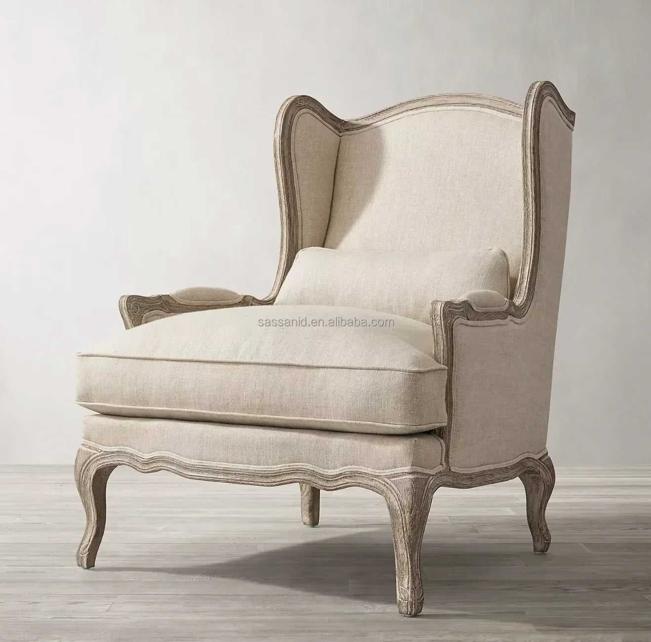 Re Home Club Chair – Wingback Shelter Armchair in Performance Fabric Statement Piece
