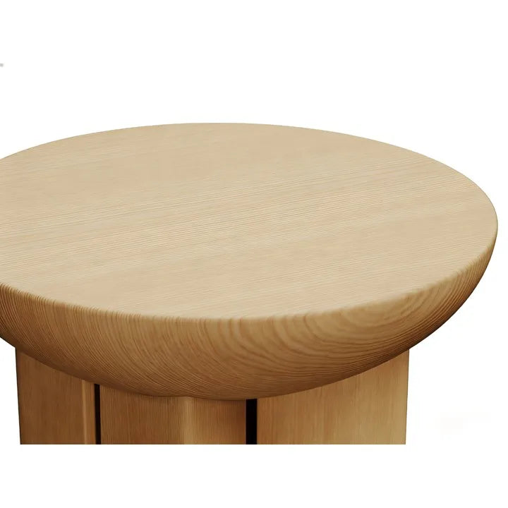 Modern Minimalist Side Table Natural Ash Wood Stainless Steel