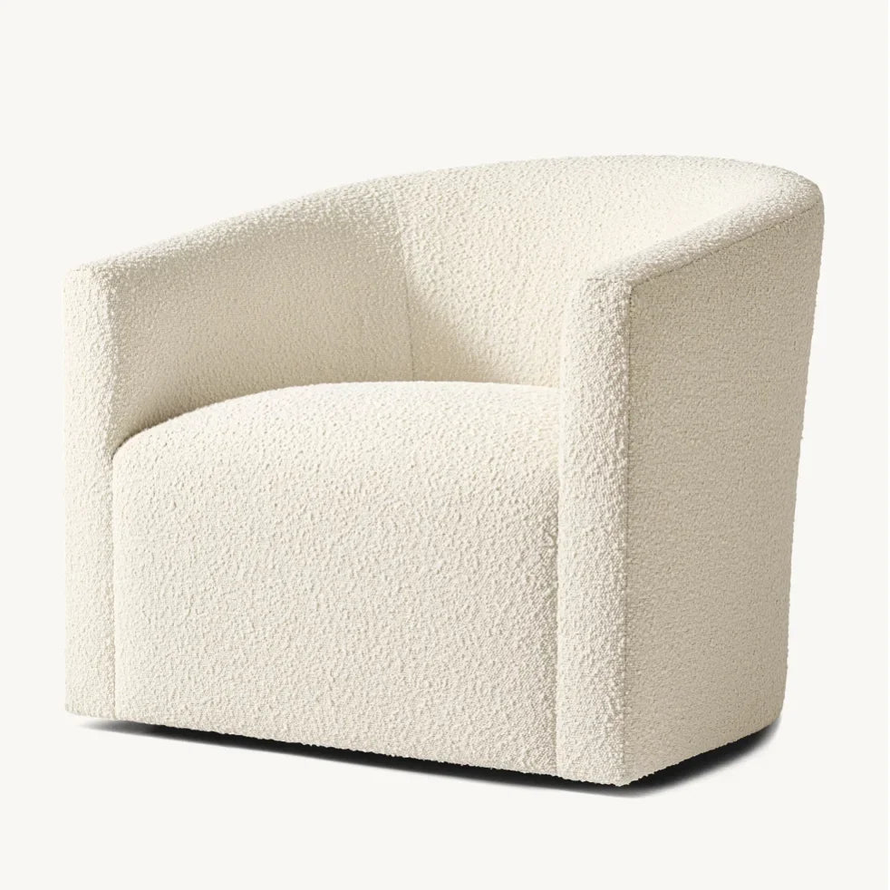 Sculptural Club Chair 1970s Midcentury – Performance Bouclé Swivel Piece | C626