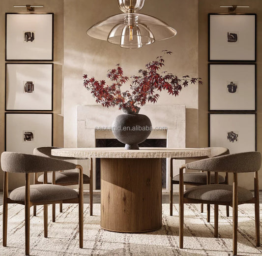 Lumi Round Dining Table – Minimalist Solid Oak Contemporary Statement Piece