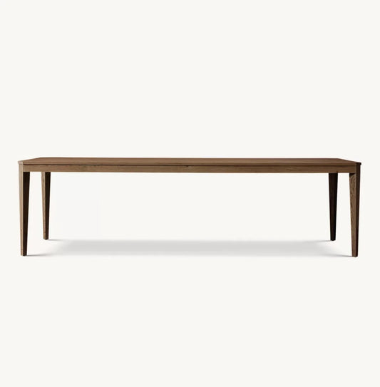 Italian Minimalist Heritage Dining Table – Sleek Rectangular Solid Wood Design