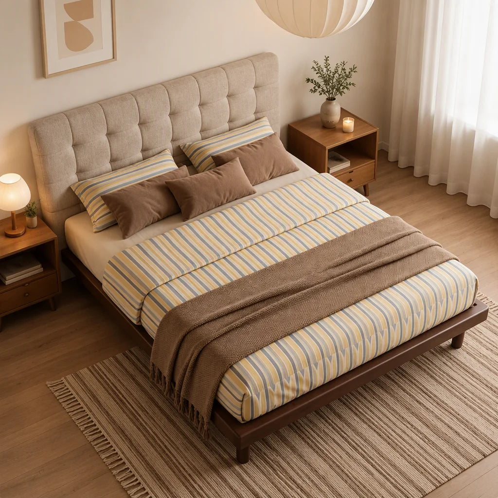 Luxury YZ-G435# Solid Walnut Wood Bed Frame Modern Italian Style for Villa