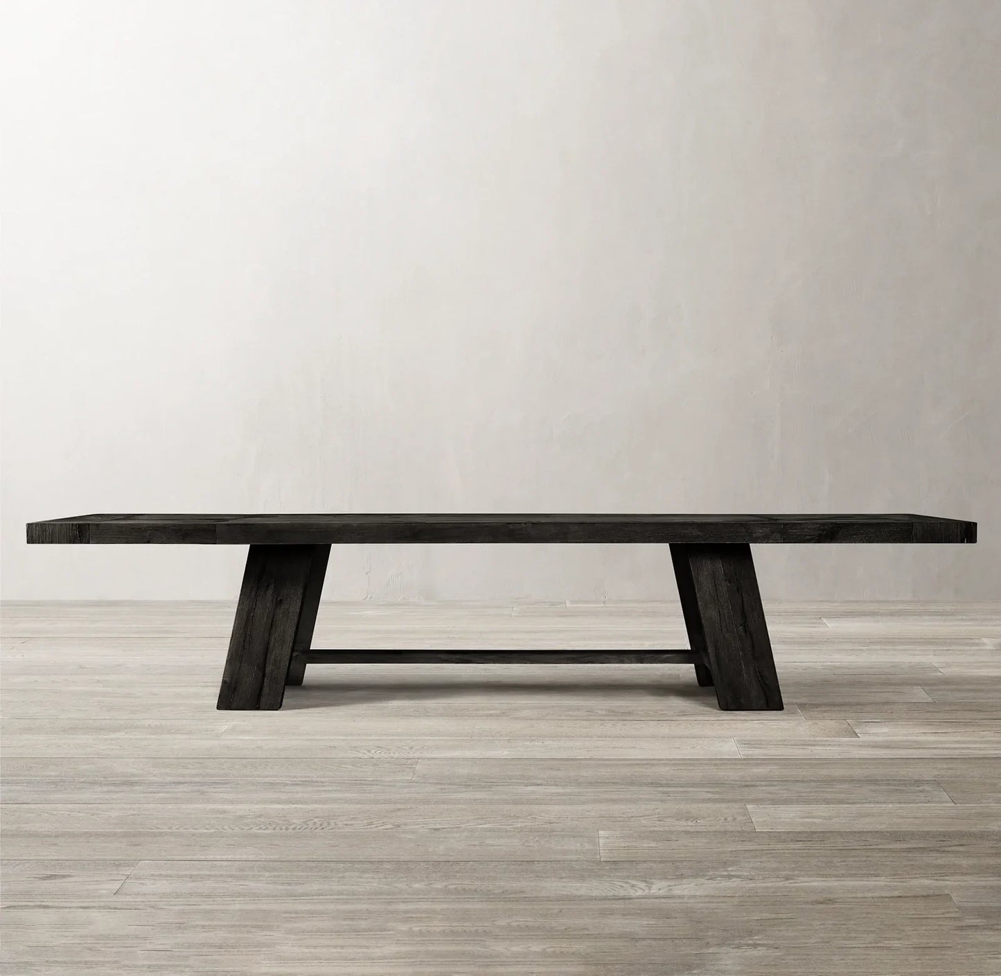 French Contemporary Extension Dining Table – Solid Oak Brushed Statement Piece