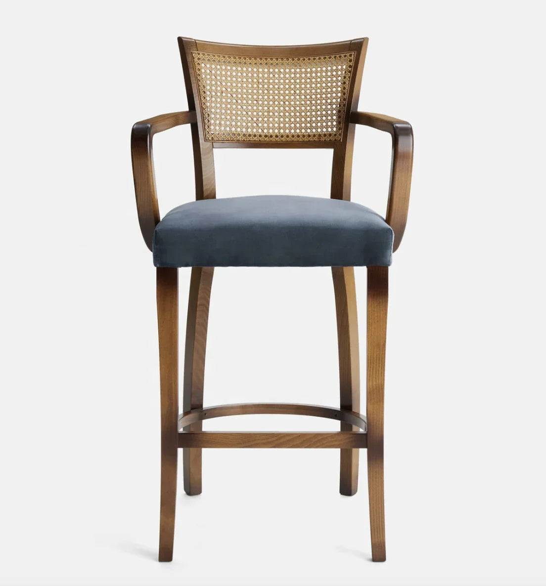 Molina Cane Back Barstool – Solid Oak Designer Kitchen Stool