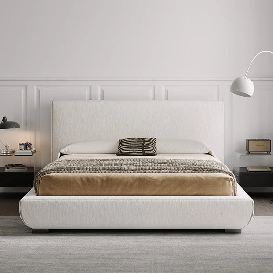 Modern Minimalist Solid Pine Wood Bed Luxury Italian Style for Villa
