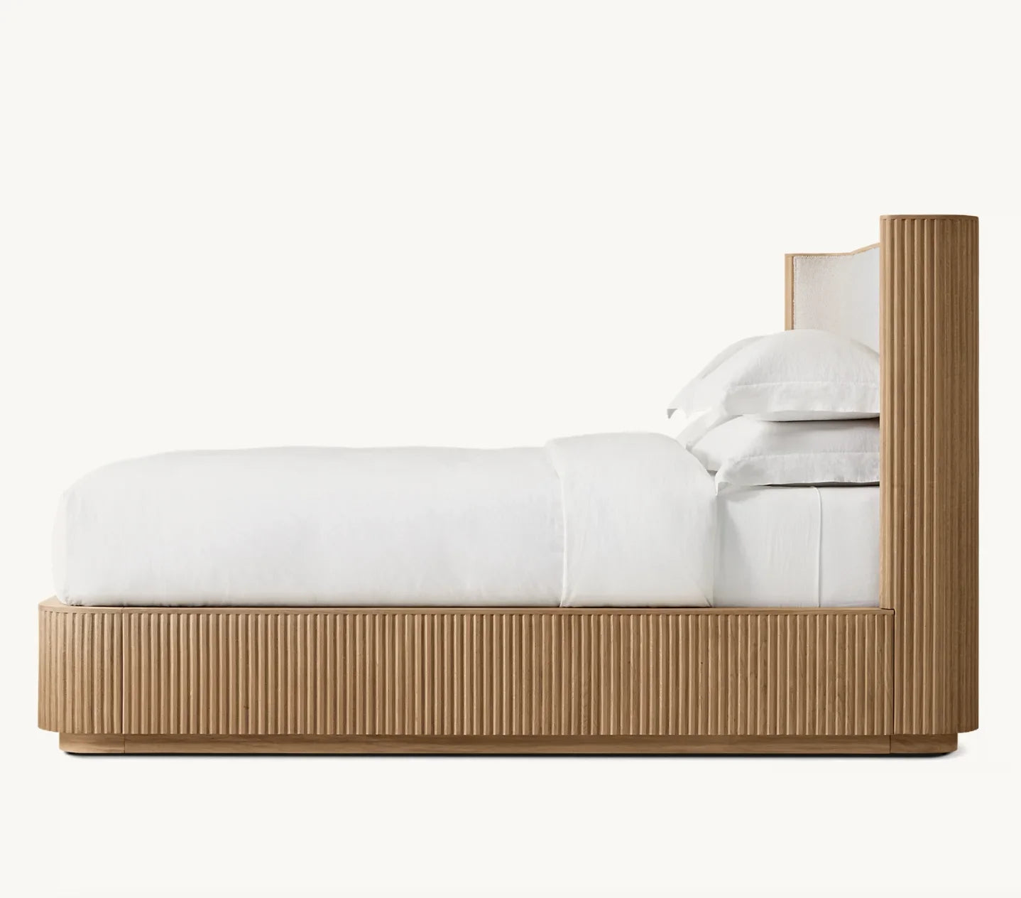 Shelter Bed – Upholstered Headboard with Oak Frame Byron Postmodern