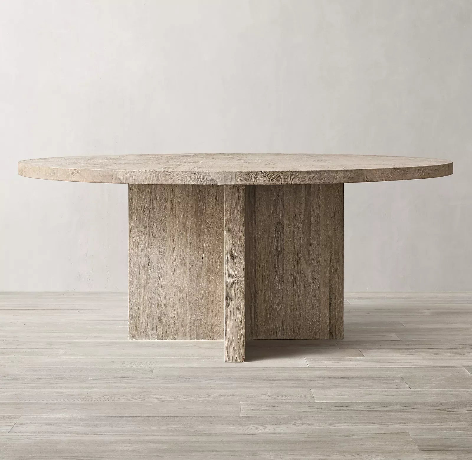 Round Dining Table Mid-Century Modern Solid Oak – Artisan Statement Piece