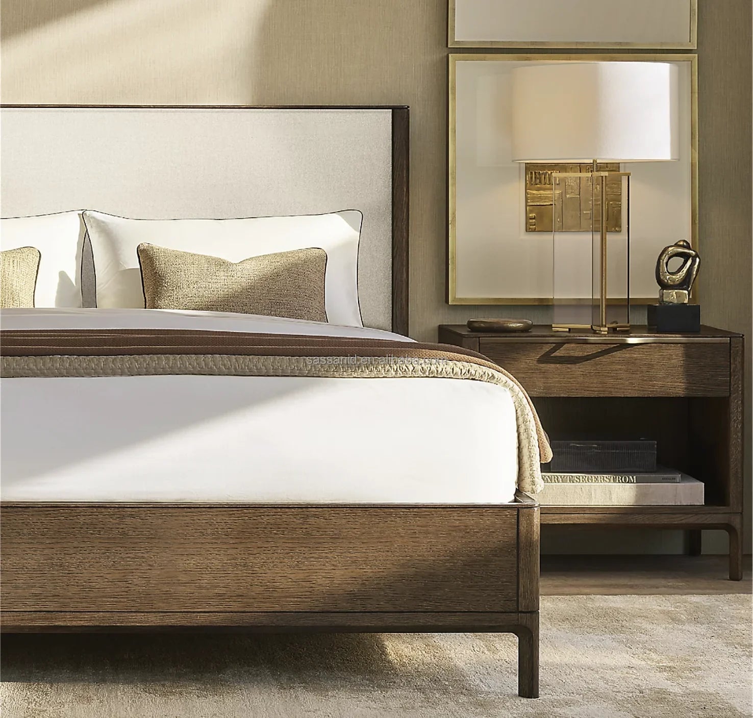 Padua Upholstered Platform Bed by Re Home – Classical Roma Architecture Oak