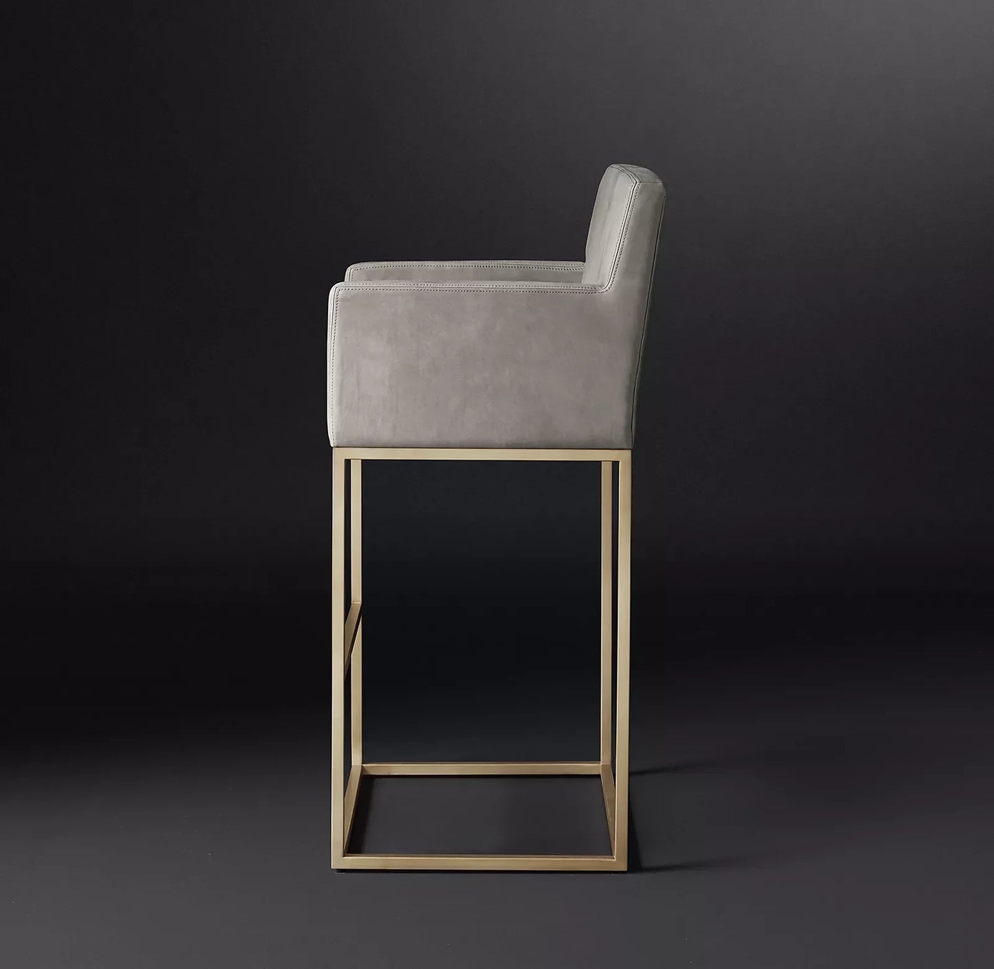 Modern American Leather Bar Stool – Track Arm Re Home Statement Piece