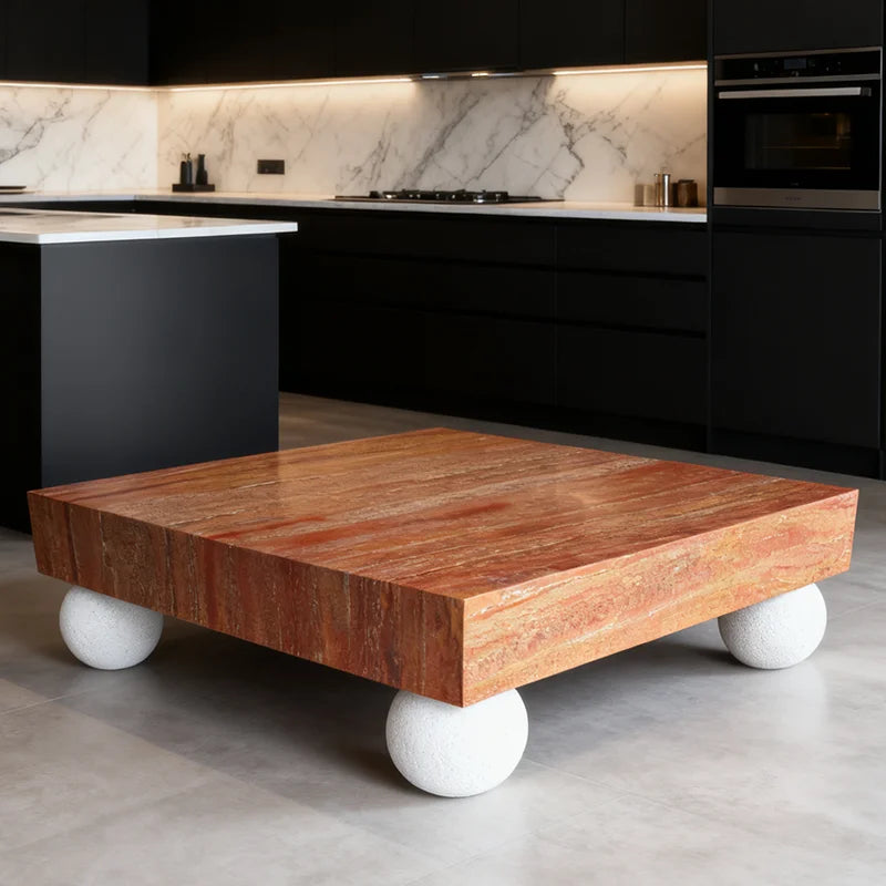 Luxury Square Marble Coffee Table Modern Italian Style for Villa