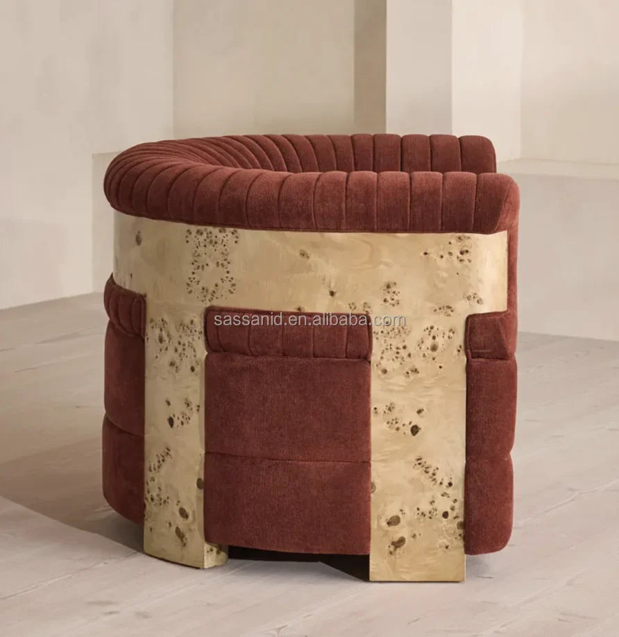 Midcentury Modern Wing Chair – Solid Oak and Linen Chenille Statement Piece