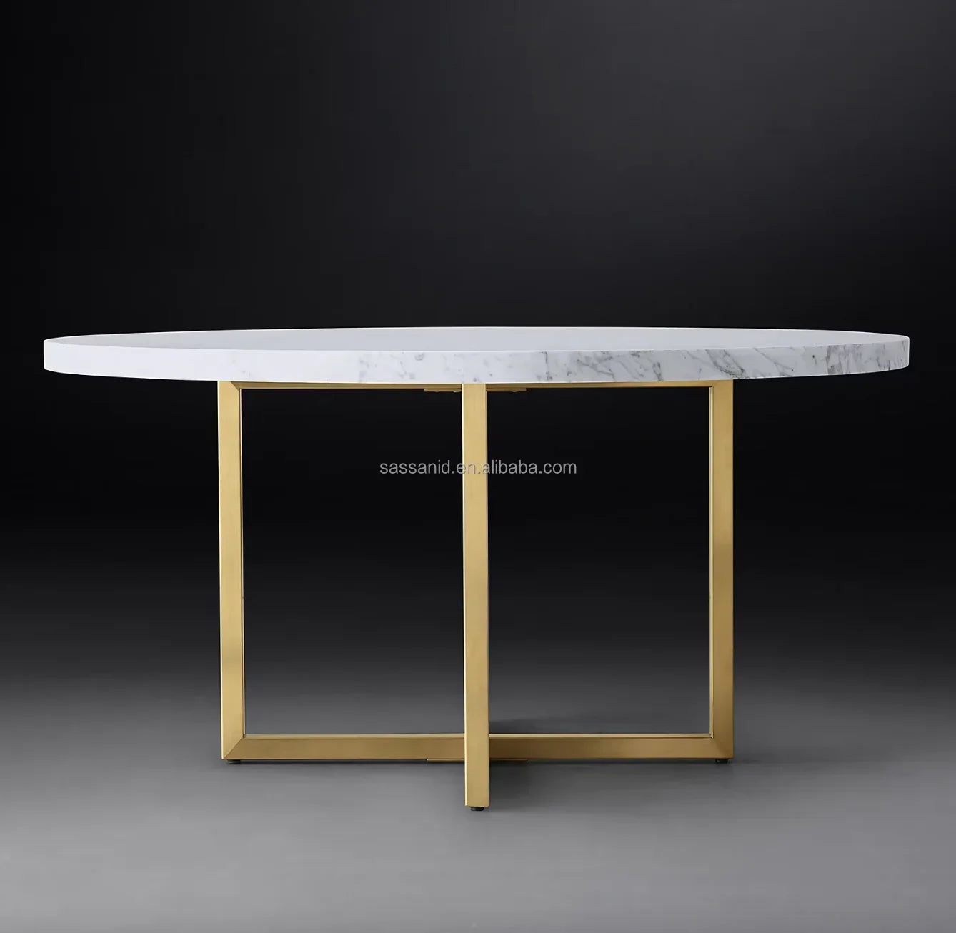 Italian Carrara Marble Round Dining Table – Sassanid Design Statement Piece