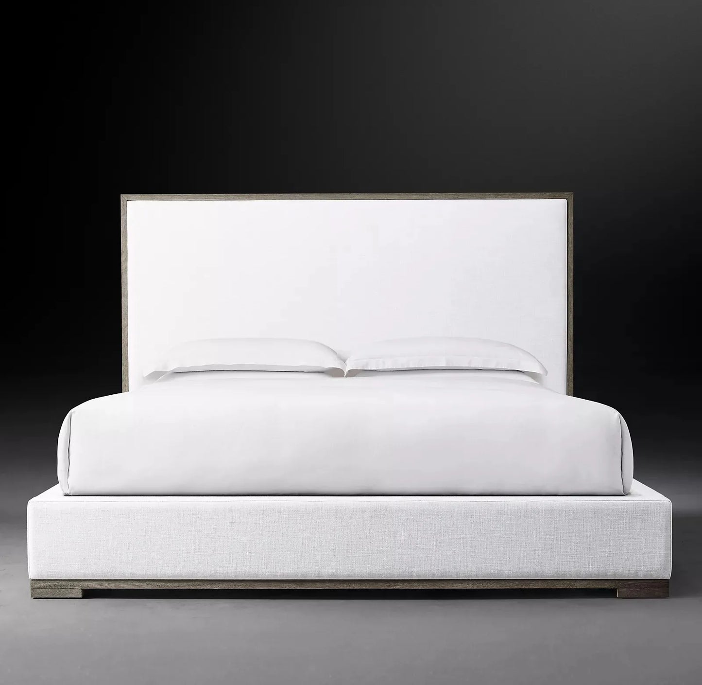 Modern Platform Bed – Tufted Upholstered Frame in Linen or Velvet