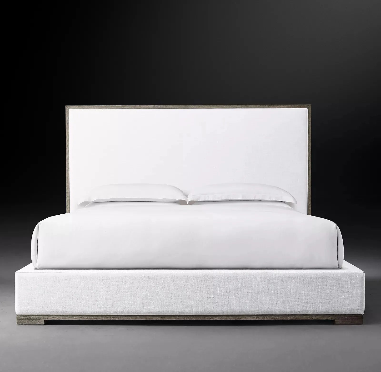 Modern Platform Bed – Tufted Upholstered Frame in Linen or Velvet