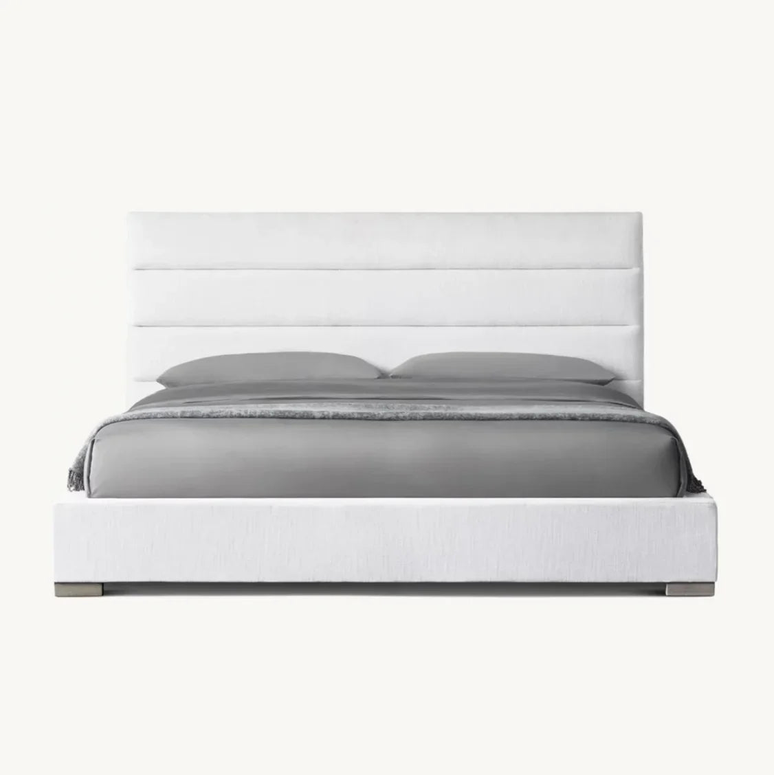 Tufted Panel Platform Bed – Custom Upholstered Fabric – Re Home