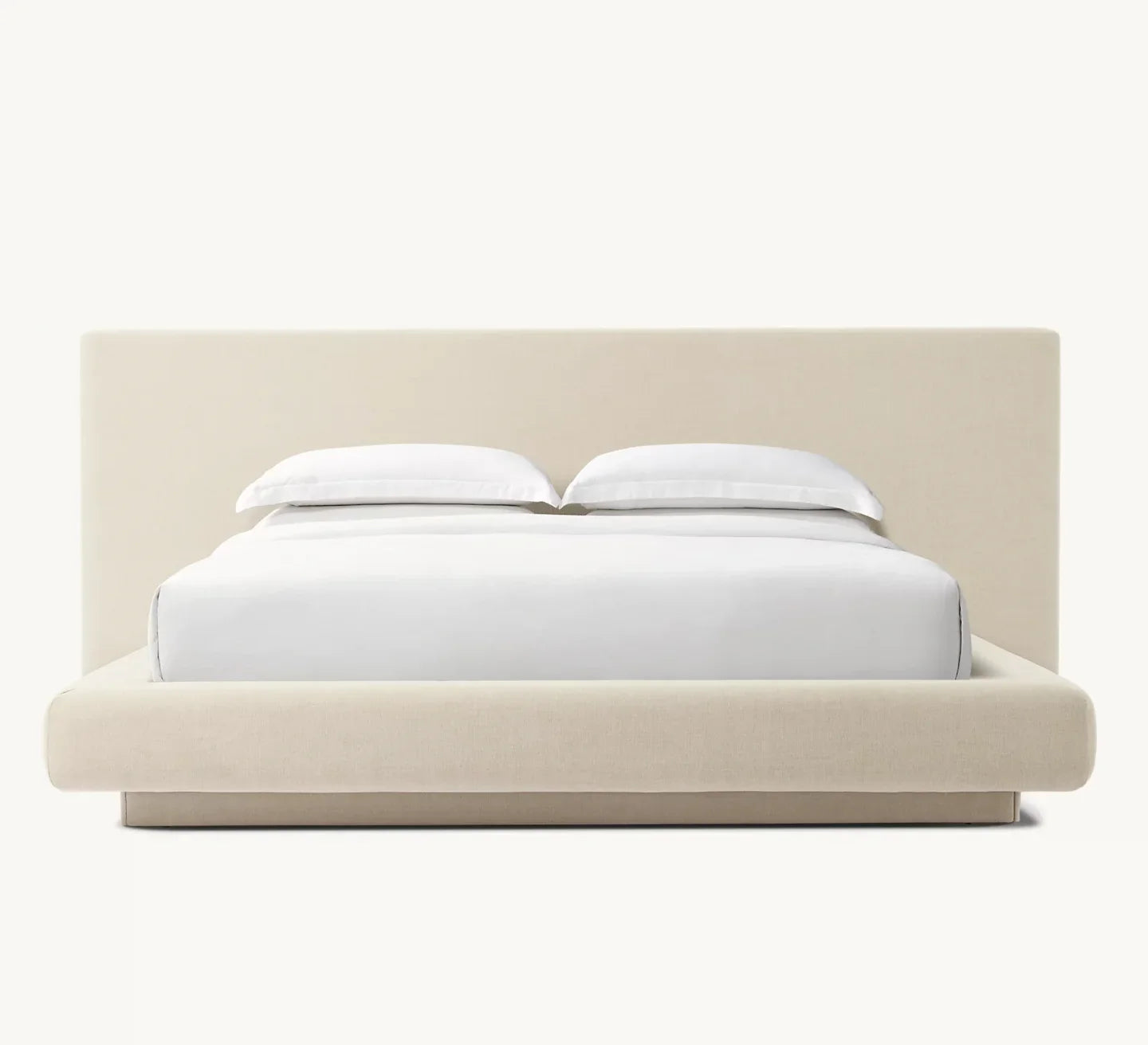 Mulholland Extended Upholstered Panel Bed – Fabric Sculptural Piece | 1601293685229
