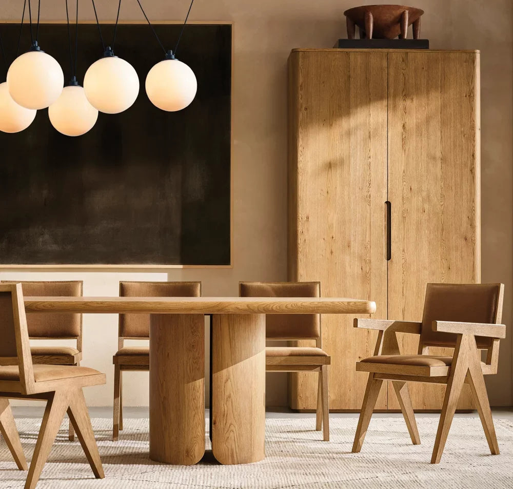 Madera Rectangular Dining Table – Handcrafted Solid Oak Modernist Design by Re Home – Architectural Statement Piece