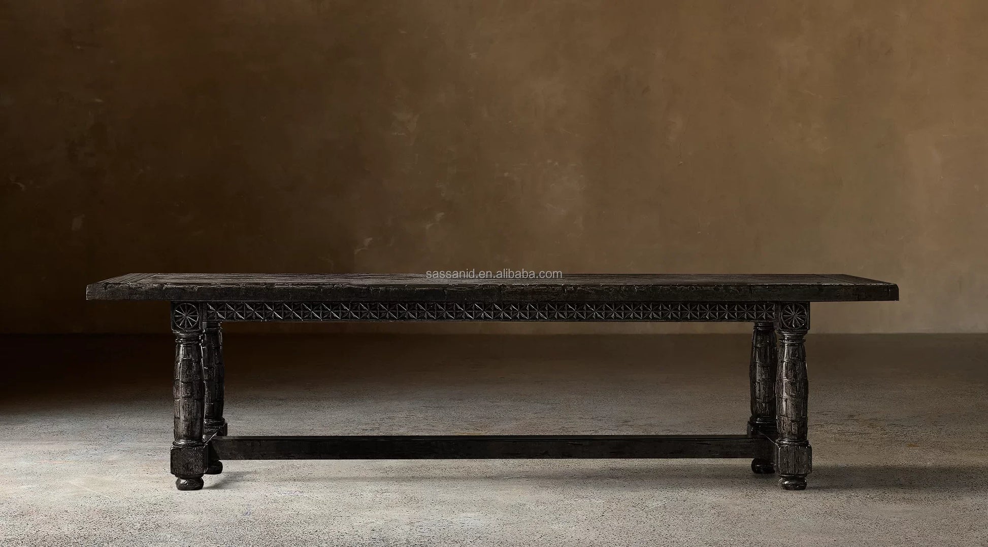 Valencia Rectangular Extension Dining Table – Contemporary Shagreen Solid Wood