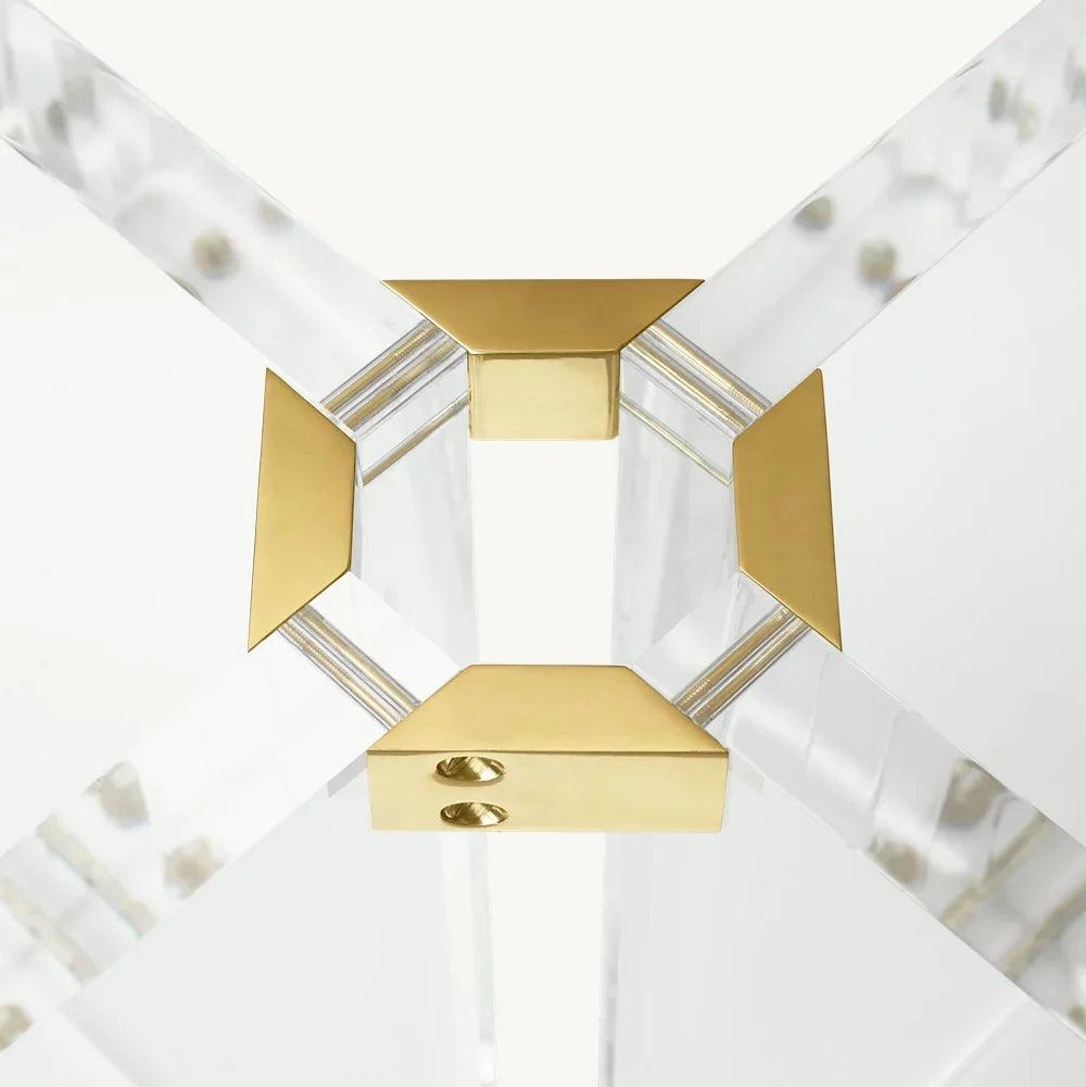 Round Dining Table Postmodern Lazio – Glass Acrylic Polished Brass