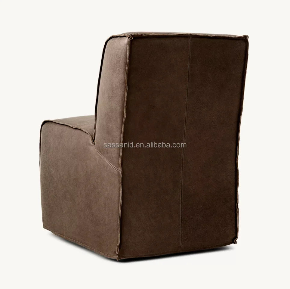 Dining Chair Barrel Seat – Walnut Leather Oliver Oulton Contemporary